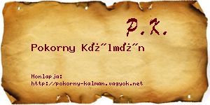 Pokorny Kálmán névjegykártya